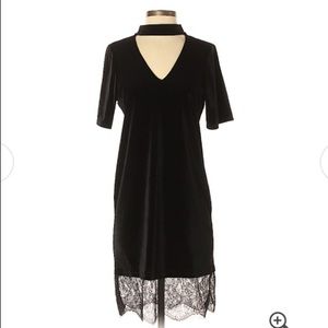 Alexis Rose ASOS Black Velvet Lace and Cutout Dress